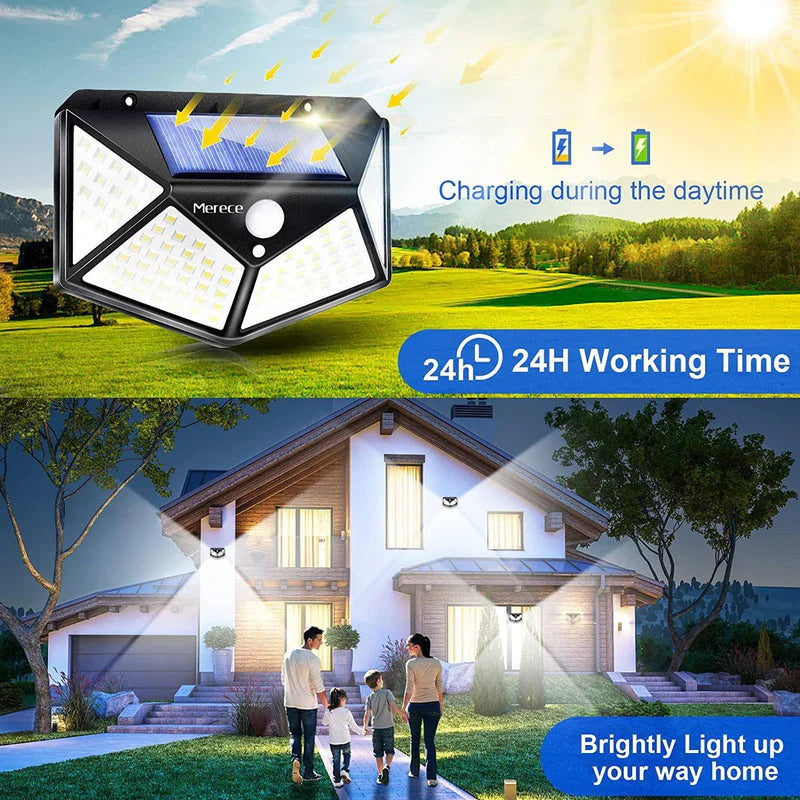 SOLAR MOTION SENSOR LIGHT FOR HOME AND GARDEN,OUTDOORS,BRIGHT SOLAR WIRELESS SECURITY MOTION SENSOR