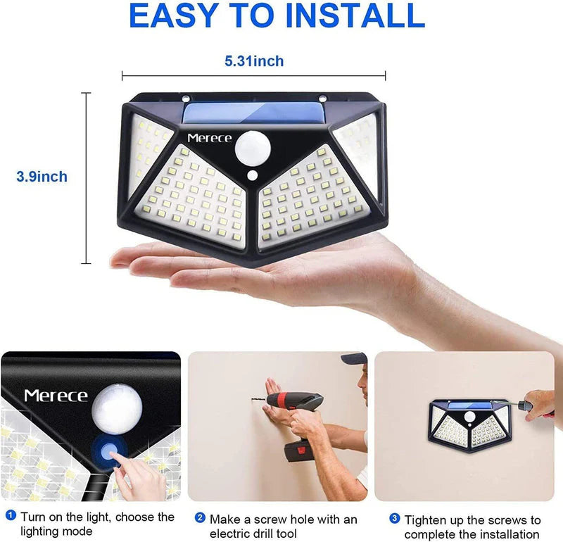 SOLAR MOTION SENSOR LIGHT FOR HOME AND GARDEN,OUTDOORS,BRIGHT SOLAR WIRELESS SECURITY MOTION SENSOR